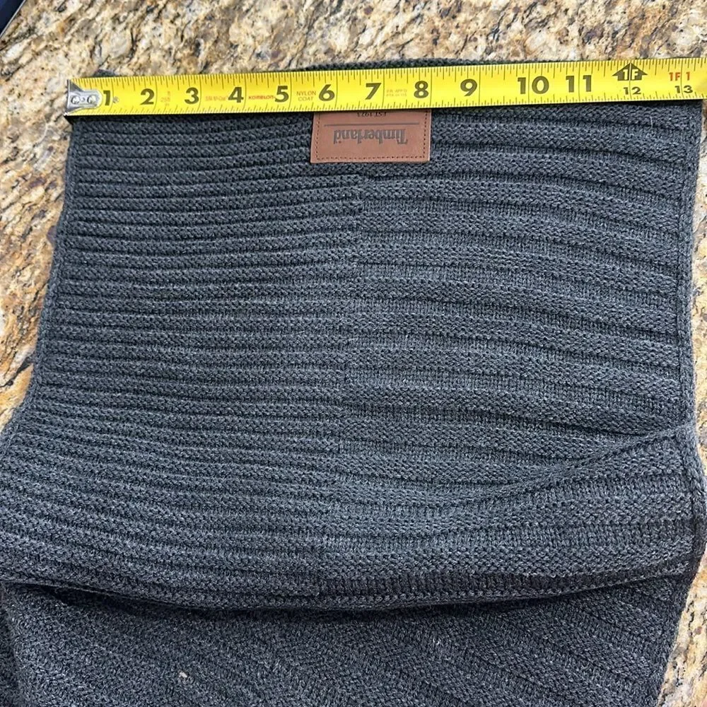 Timberland Black Ribbed Knit Scarf